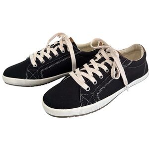 Taos Star Burst Canvas Sneakers Womens Size 9.5 Black Casual Lace Up Shoes